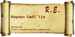 Regdon Emília névjegykártya